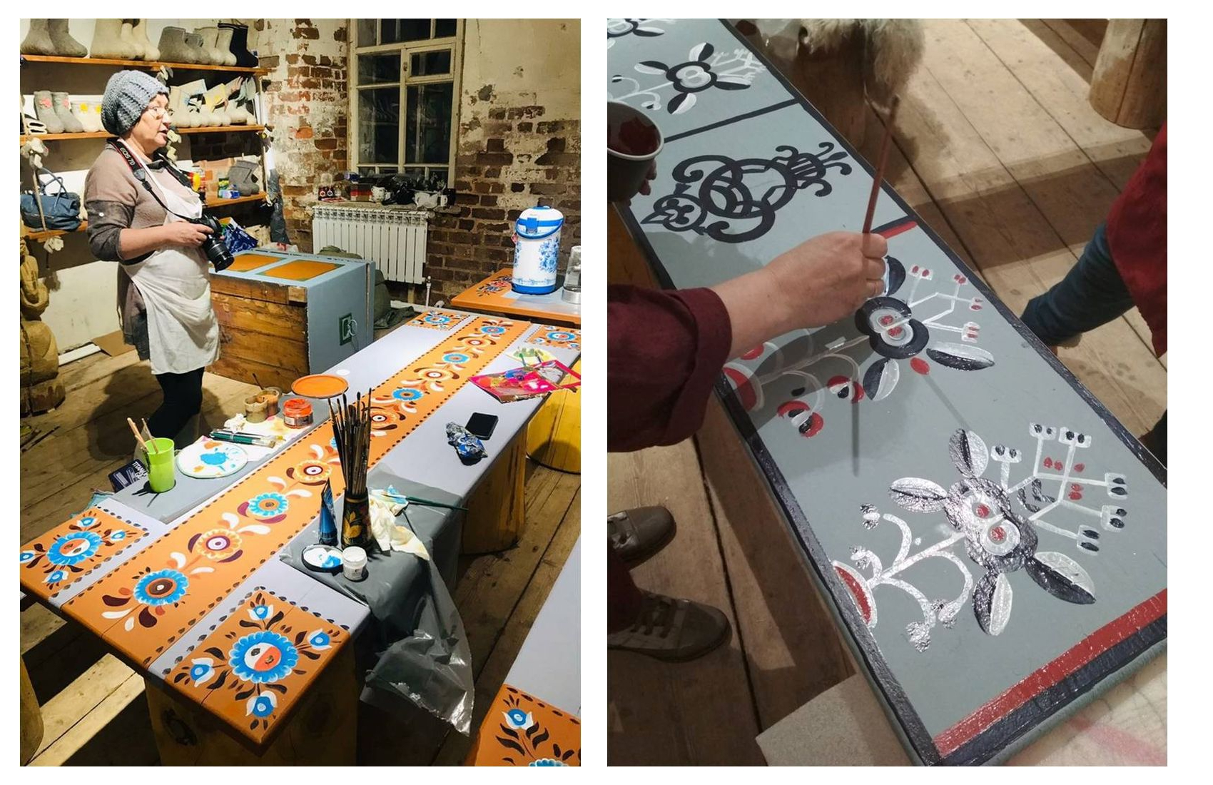 Роспись интерьеров мастерской в усадьбе Спасское-Куркино. Фото авторов проекта